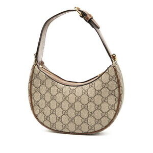 Gucci Hobo Moon Shoulder Supreme Half GG Leather Beige Tan Brown Bag